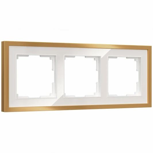 W0032853 Рамка на 3 поста Baguette (белый/золотистая латунь) Werkel W0032853 (a072284)