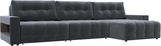 128961 Диван угловой с полками Лига-053 НПБ Лонг Лига Диванов (Велюр) арт.128961