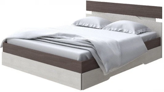1919286 Без бренда Кровать Milton (ЛДСП Ясень Шимо Темный/Дуб Шамони светлый) 90x190