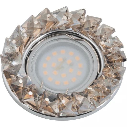 DLS-P116 GU5.3 CHROME/COGNAC Встраиваемый точечный светильник Fametto Peonia DLS-P116 GU5.3 CHROME/COGNAC