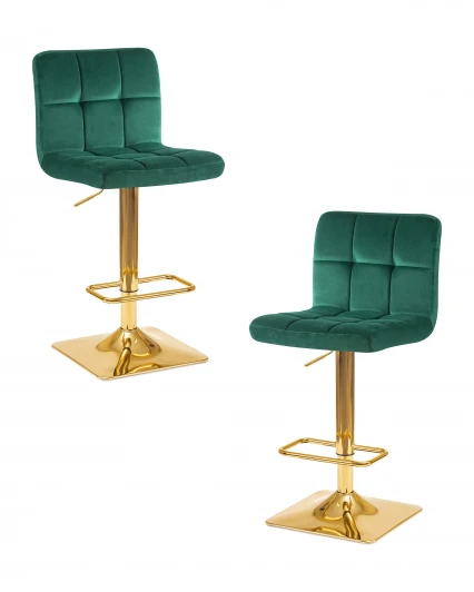 LM-5016-N_G-M_V-MJ9-88 Набор 2 шт стул барный DOBRIN GOLDIE (зеленый велюр (MJ9-88))