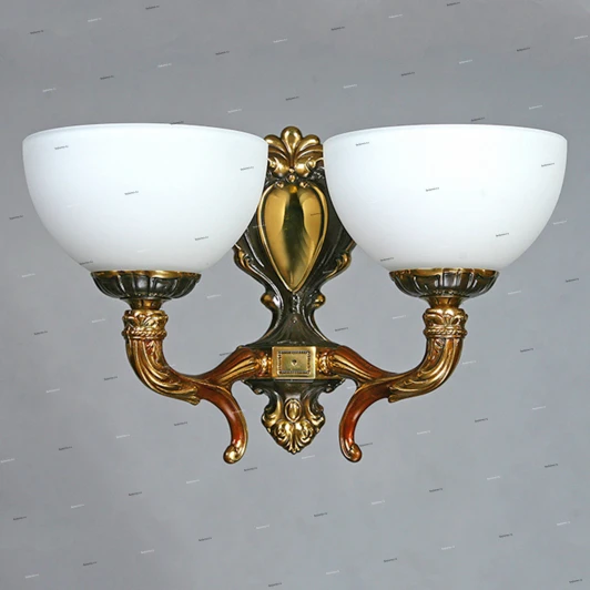 02155/2 PB Бра Ambiente by Brizzi Toledo, 2 плафона, бронза с белым