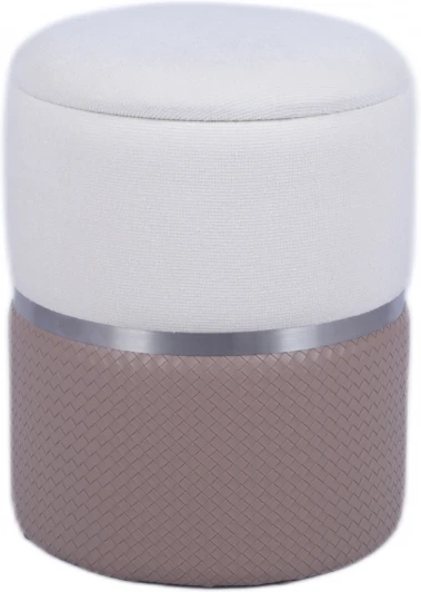 УТ000039381 Пуф Кэрри с ящиком серебро шенилл светло-коричневый Stool Group арт.УТ000039381