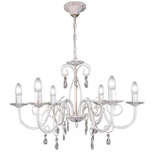 S9055-6 Люстра подвесная Day&Night, 6 ламп, белый с золотом и прозрачным