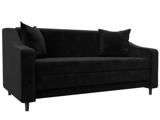 129768 Диван прямой Лига-071 (ЛДСП,Брус,Фанера/Дерево/Велюр/Черный) Лига Диванов 129768