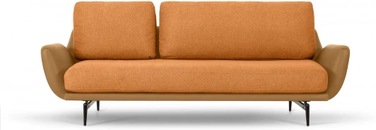 786860 Диван Ispani трехместный ОГОГО (арт.786860), (Ткань,Экокожа/Оранжевый)