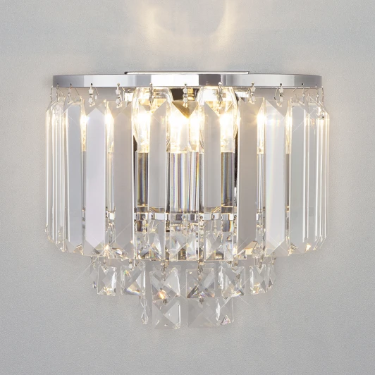 10105/2 хром Настенный светильник Eurosvet Torreta 10105/2 хром/прозрачный хрусталь Strotskis