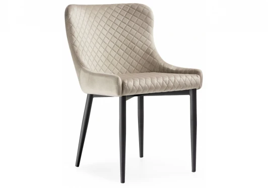 15020 Обеденный стул на металлокаркасе Woodville Teo beige / black 15020