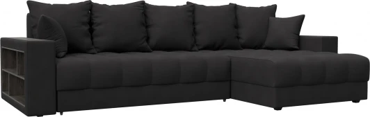 128614 Диван угловой с декором и полкой Лига-050 НПБ Лига Диванов (Замша) арт.128614