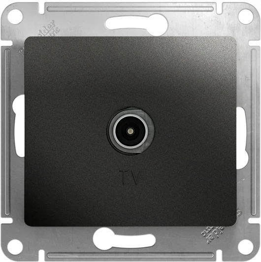 GSL000792 ТВ-розетка встраиваемая проходная (антрацит) Systeme Electric Glossa GSL000792