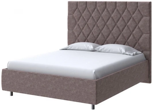2013560 PROxSON Кровать Rhomby без основания (Ткань: Велюр Gratta 8 Брауни) 90x200