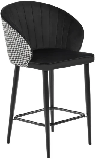 RF 0263 Стул полубарный Paola чёрный с жаккардом Bradex Home RF 0263