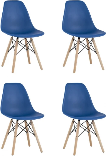 УТ000037610 Стул Stool Group Eames Style DSW синий x4 (разборный каркас) арт.УТ000037610