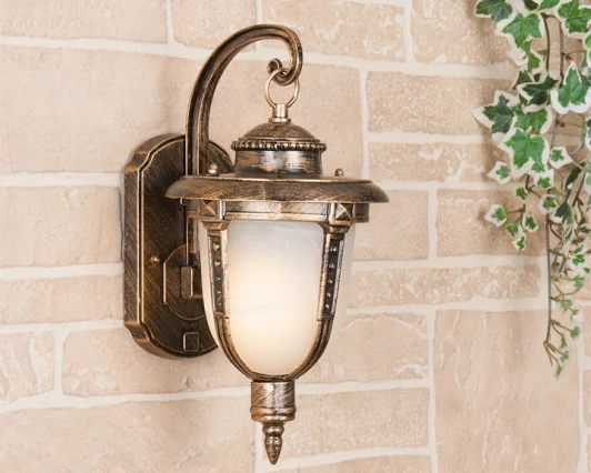 GLYF-2010D Настенный фонарь уличный Elektrostandard Atlas черное золото GLYF-2010D