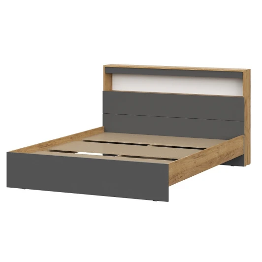 00-00164540 Кровать Арника с проложками 160х200 Вена, Дуб золотой, Графит серый