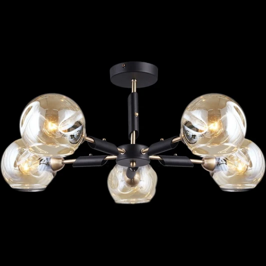 IL9474-5CSQ-79 BK AB Потолочная люстра на штанге ILLUMICO IL9474-5CSQ-79 BK AB