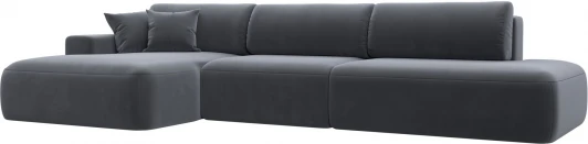 121429L Диван угловой Лига-036 НПБ Модерн Лонг левый угол (Серый/Велюр) Лига Диванов арт.121429L