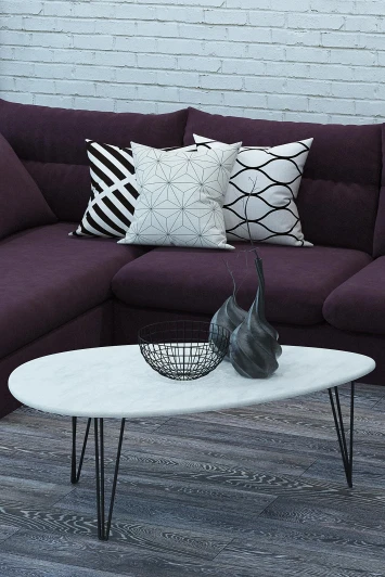 002582 Стол журнальный Шеффилд белый бетон/черный от фабрики Mebelik