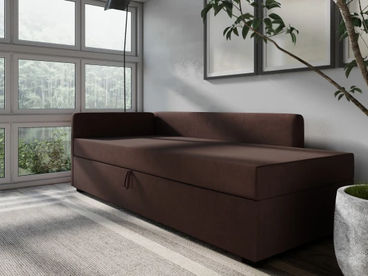 2211261 Диван-кровать Arsko Велес Угол левый велюр коричневый