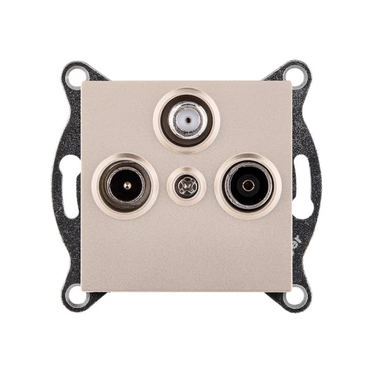 REA-036GD Розетка тройная TV (мама) + TV (папа) + спутниковая SAT золотой Kollinger REA-036GD для Aspekt, Eleganz, Reflex