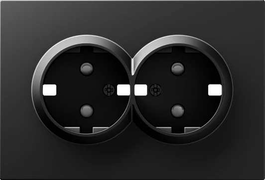 DE22230 Накладка для розетки 2-й с заземлением, со шторками 16A 250 В~, матовый карбон Donel A07 DE22230