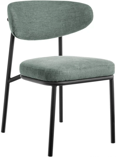 FR 1021 Стул Bradexhome Lucas 2 шалфей шенилл с чёрными ножками