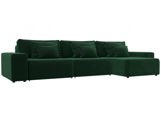 129862 Диван угловой Лига-074 угол универсальный (ДСП/Пластик/Велюр/Зеленый) Лига Диванов 129862