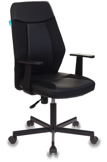 CH-606/BL+TW-11 Кресло Бюрократ CH-606 черный текстиль/эко.кожа крестовина металл