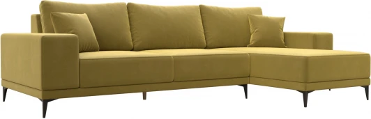 122403 Диван угловой Льюес правый (Желтый/Микровельвет) Лига Диванов арт.122403