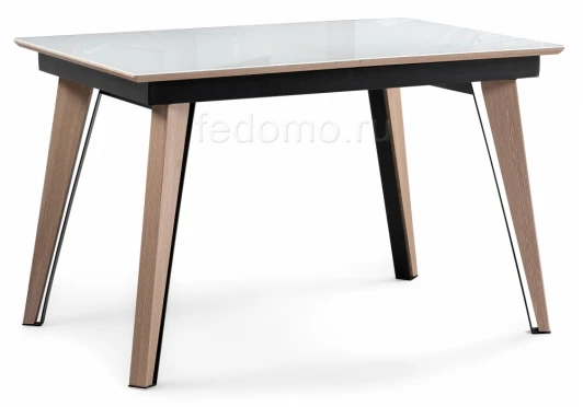 462410 Стеклянный стол Джофри белый / венге светлый