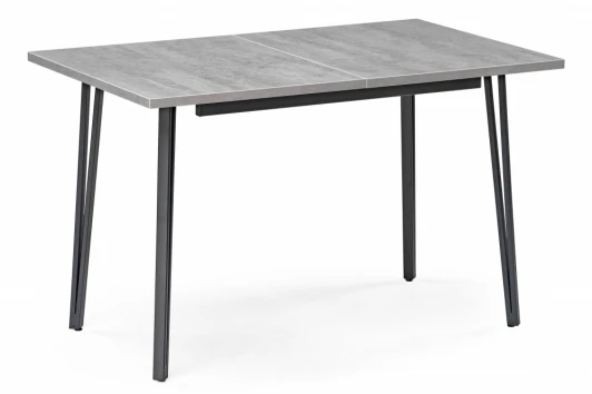 506944 Стол раскладной Woodville Денвер Лофт 120 25 мм бетон / черный матовый 506944