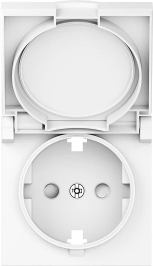 DE45403 Накладка для розетки Schuko с заземлением, с крышкой, 16A 250 В~, глянцевый белый IP44 Donel A07 DE45403