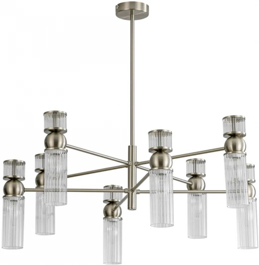 8277/8 Потолочная люстра на штанге Lumion Denver 8277/8 сатин никель/прозрачный, металл/стекло Е14 8*40W 220V