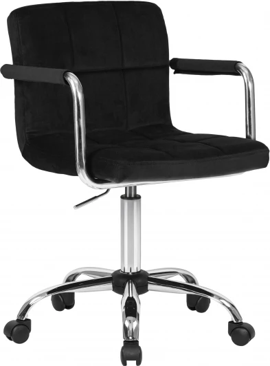 9400-LM TERRY, цвет сиденья черный велюр (MJ9-101), цвет основания хромированная сталь Офисное кресло для персонала TERRY (черный велюр (MJ9-101))