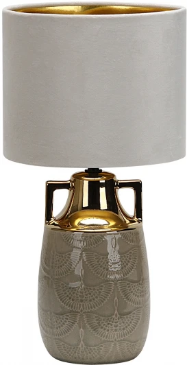 10201/L Beige Настольная лампа Escada Athena 10201/L Beige 1х40Вт Е27, металл/ткань, бежевый/белый/золото