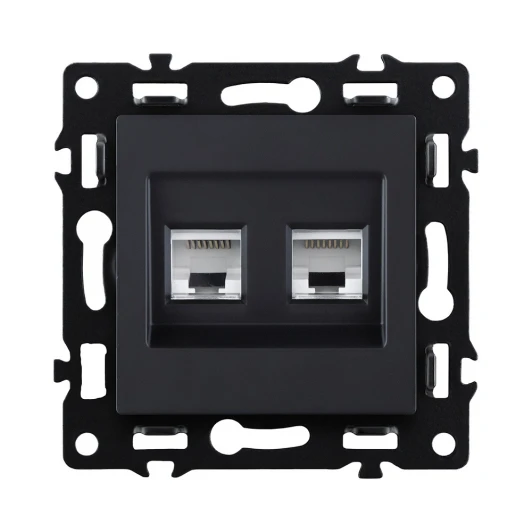 AS-018BK Розетка двойная Ethernet RJ45 черный Kollinger Asthetik AS-018BK