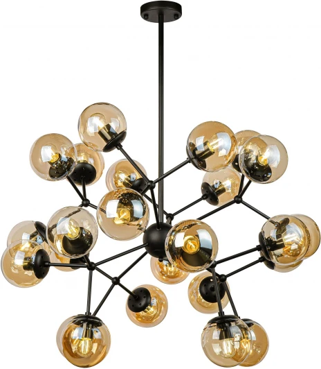 AM258-24 Потолочная люстра на штанге AM Group AM258 AM258-24 (220V, шар, молекулы)