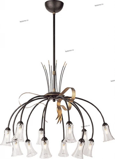 PX-0188/12 gold with clear red Потолочная люстра N-Light PX-0188 PX-0188/12 gold with clear red