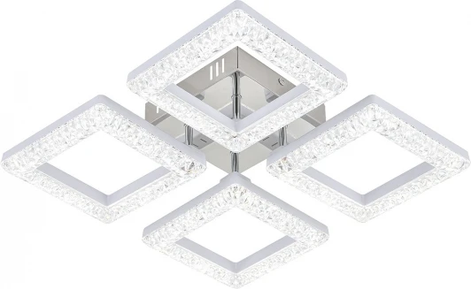 10287/4LED Потолочная люстра светодиодная Escada Aquarius 10287/4LED 62Вт, с ПДУ, металл/акрил, хром/белый/прозрачный (220V)