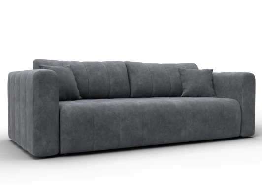 130267 Диван прямой Лига-062 НПБ (ДСП,Фанера,ХДФ/Пластик/Велюр/Темно-серый) Лига Диванов 130267