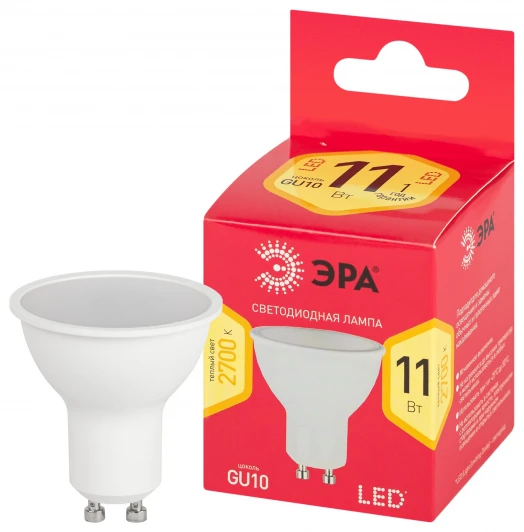 LED MR16-11W-827-GU10 R Лампочка светодиодная GU10 11W ЭРА LED MR16-11W-827-GU10 R