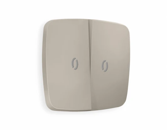 OP3640 Лицевая панель Ambrella Volt OMEGA (Серо-бежевый матовый) для 2-кл выключателей с подсветкой QUANT OP3640