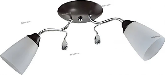 TC-990-902 WG Люстра потолочная Toscom Tori, 2 плафона, венге с хромом, белым и прозрачным