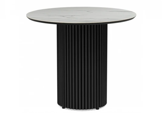 625951 Кухонный стол Notta Барел 90 белый мрамор snow white / черный