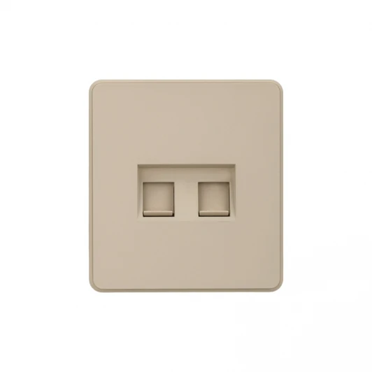 KR-78-0725-7 Розетка компьютерная двойная RJ45+RJ45 кат6 с/у шелк Kranz Round KR-78-0725-7