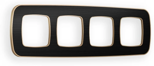 OF640544 Рамка Ambrella Volt OMEGA Coint (Черный Стекло органическое/Шампань) 4-ая OF640544