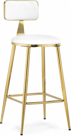 15677 Барный стул Woodville Persi white / gold (Экокожа) арт.15677