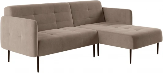 0000004180000000036174 Monaco диван-кровать с шезлонгом, с подлокотниками, бархат пепельно-бежевый 25 Top Concept арт.13012