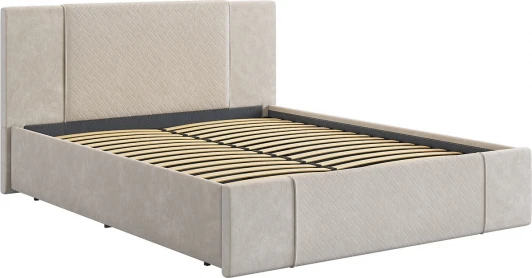 ZO.KM1.6-24.2081 Кровать с основанием Хлоя 160х200 см Mebelson (ДСП,Ткань/Кремовый) арт.ZO.KM1.6-24.2081