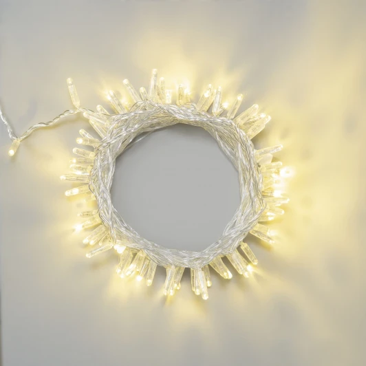 PST100CAP-10-1CH Гирлянда Нить с колпачком 10м шампань 24В, 100 LED, провод прозрачный ПВХ, IP65 Laitcom PST100CAP-10-1CH